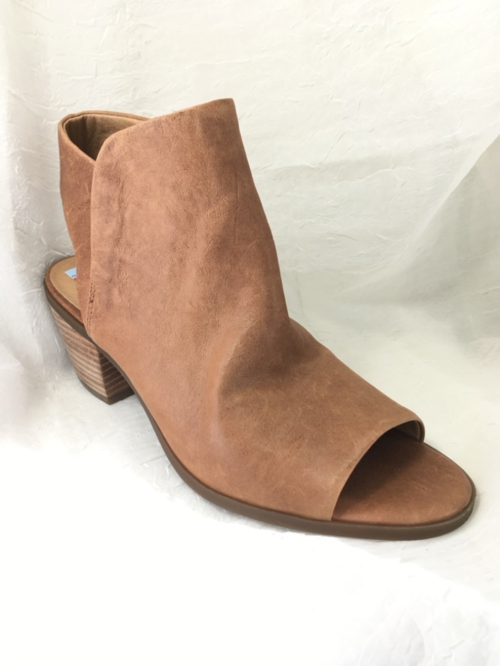 Lucky Brand Women's Open-Toe Booties in Tan Leather -8.5M-